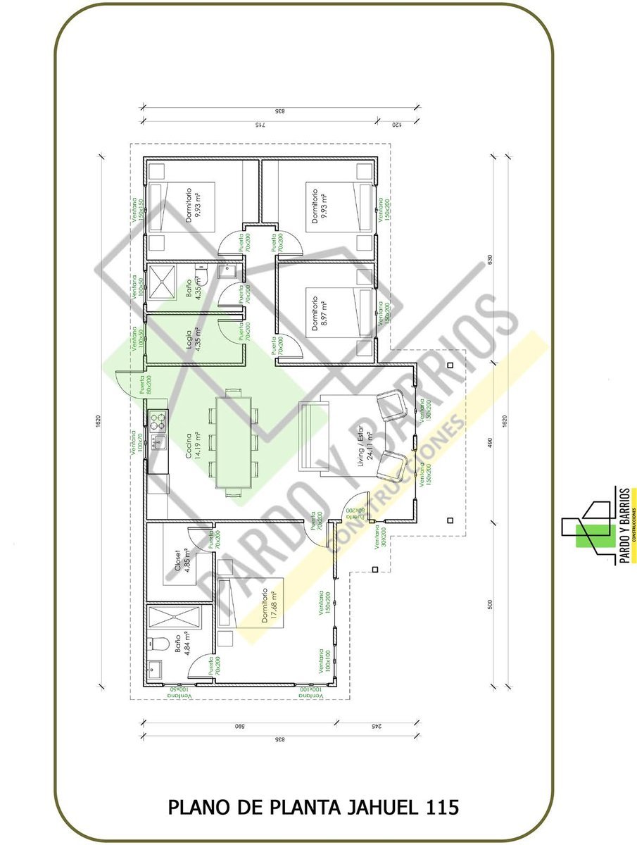 Plano del Modelo Jahuel 115m2