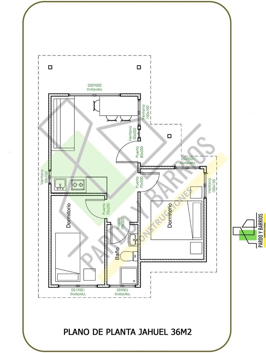 Plano del Modelo Jahuel 36m2