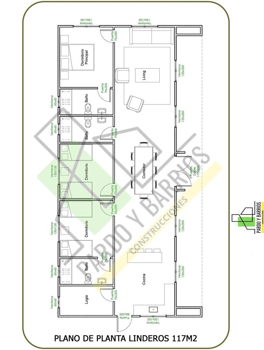 Plano del Modelo Linderos 117m2