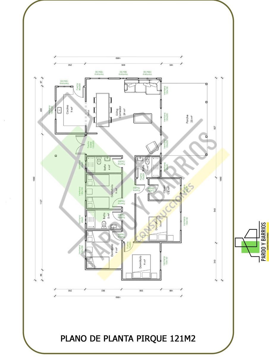 Plano del Modelo Pirque 121m2