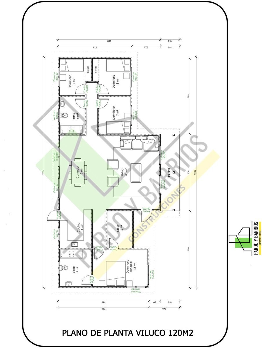 Plano del Modelo Viluco 120m2