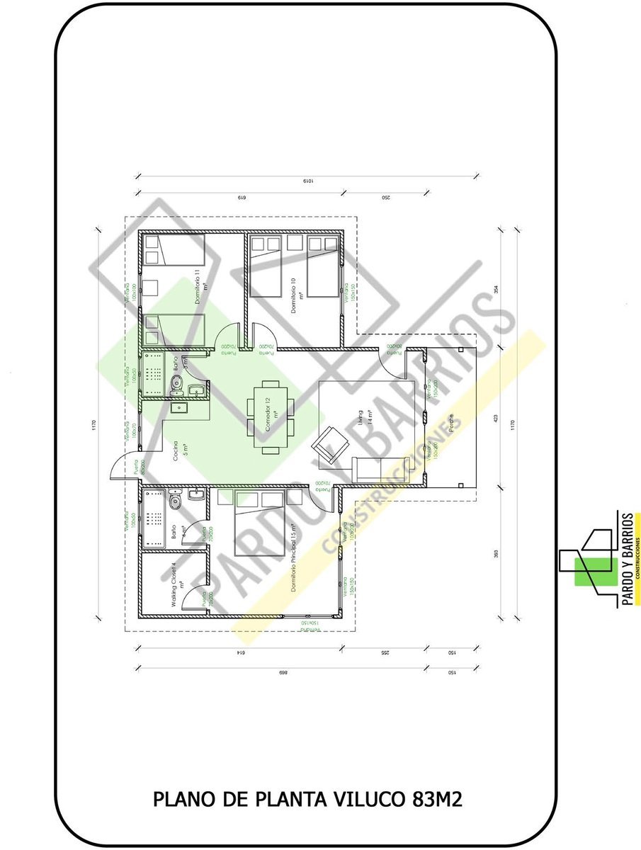Plano del Modelo Viluco 83m2